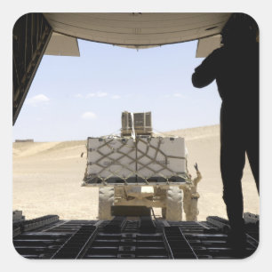 Adesivo Quadrado Uma empilhadeira carrega a carga em A.A. - 130