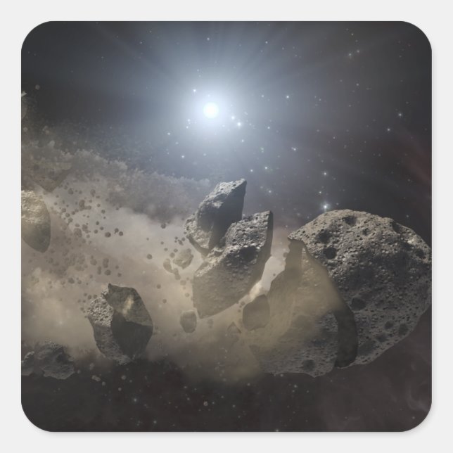 Adesivo Quadrado Uma estrela anã branca (Frente)