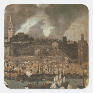 Adesivo Quadrado Uma expedição que expor de Sevilha para