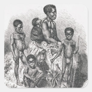 Adesivo Quadrado Uma família do tribo Zulu da história da