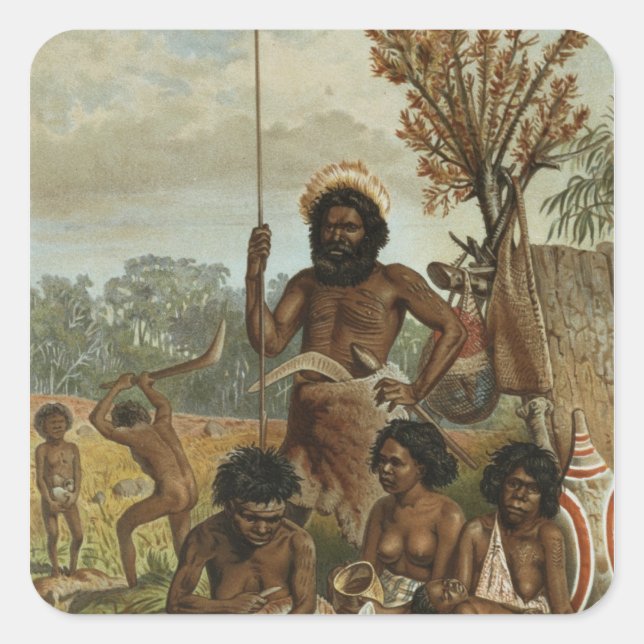 Adesivo Quadrado Uma festa da família australiana em New South Wale (Frente)