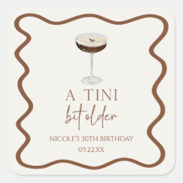 Adesivo Quadrado Uma Festa de aniversário Tini Bit Antigo Expresso