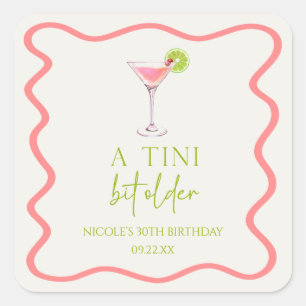 Adesivo Quadrado Uma Festa de aniversário Tini Um Pouco Mais Velha,