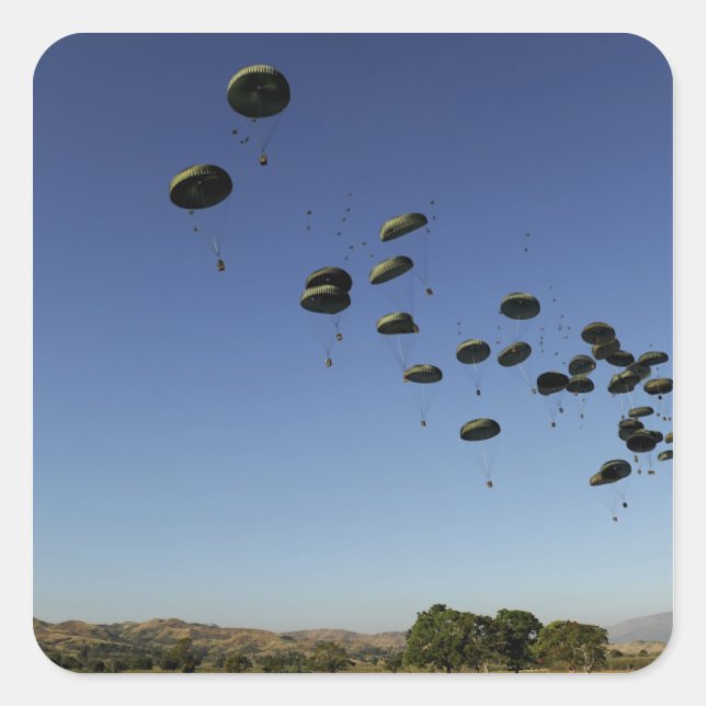 Adesivo Quadrado Uma Força Aérea dos EUA C-17 Globemaster III 2 (Frente)