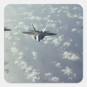 Adesivo Quadrado Uma formação do três-navio dos raptores F-22