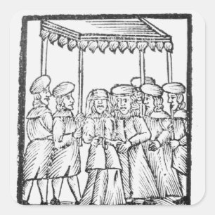 Adesivo Quadrado Uma ilustração de um casamento judeu