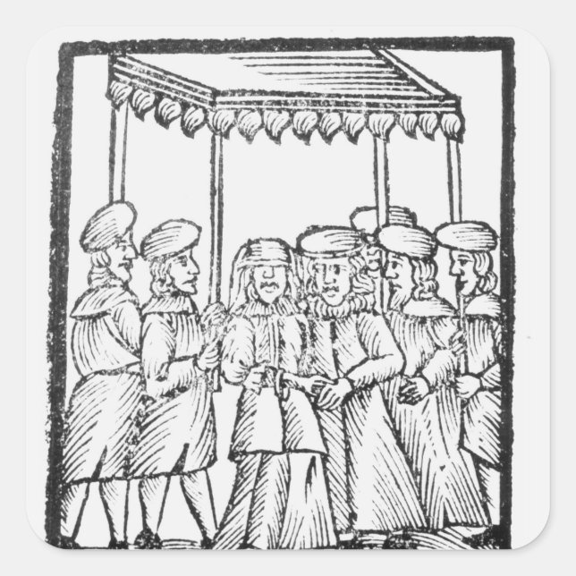 Adesivo Quadrado Uma ilustração de um casamento judeu