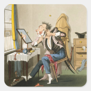 Adesivo Quadrado Uma lâmina sem corte, bar. pela caça, 1827 (etch