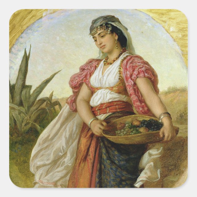 Adesivo Quadrado Uma mulher de Argel, 1871 (Frente)