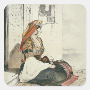 Adesivo Quadrado Uma mulher judaica de Gibraltar, 'dos esboços dos