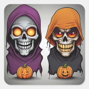 Adesivo Quadrado Uma Noite de Magia de Halloween