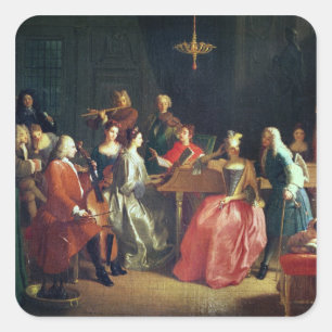 Adesivo Quadrado Uma Noite Musical (óleo na canvas)