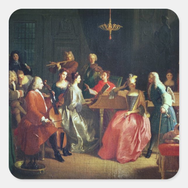 Adesivo Quadrado Uma Noite Musical (óleo na canvas) (Frente)