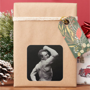 Adesivo Quadrado Uma Nova Pose de Eugen Sandow, Fisiculturismo de H