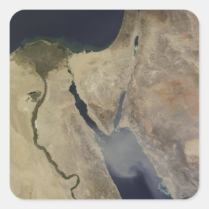 Adesivo Quadrado Uma nuvem de poeira brava da Arábia Saudita