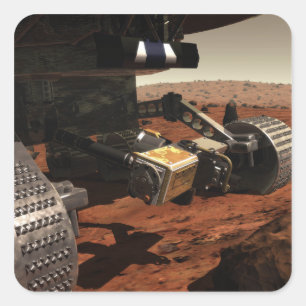 Adesivo Quadrado Uma opinião do fim-acima do braço no Marte da NA