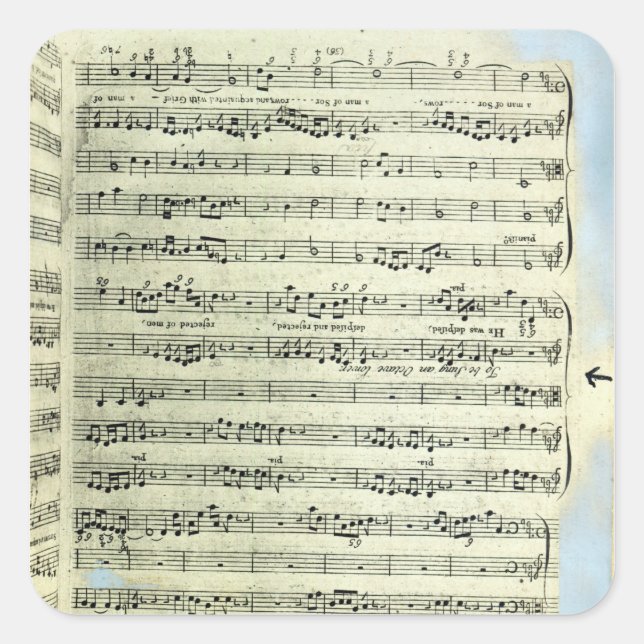 Adesivo Quadrado Uma página de uma das duas únicas cópias (Frente)