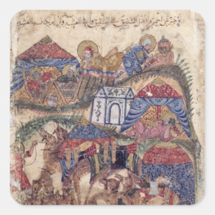 Adesivo Quadrado Uma parada da caravana, "do Maqamat" perto
