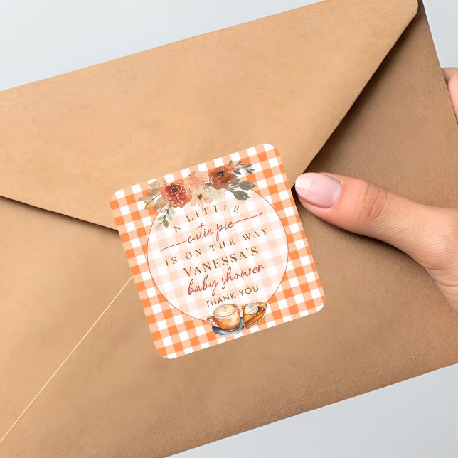 Adesivo Quadrado Uma Pequena Cutia Fatura Floral De Pizza Parecia C (Criador carregado)