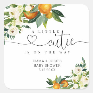 Adesivo Quadrado Uma Pequena Cutie Está No Caminho Do Rótulo Quadra