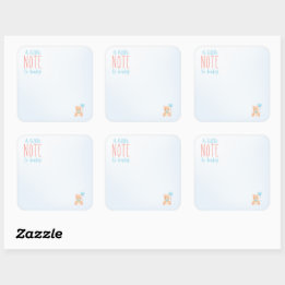 Adesivo Quadrado Uma pequena nota para o livro de Dentro do Baby St