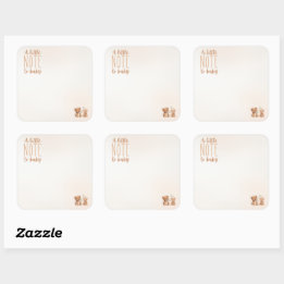 Adesivo Quadrado Uma pequena nota para o livro de Dentro do Baby St