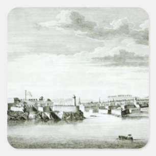 Adesivo Quadrado Uma perspectiva do castelo de Moro e da cidade de