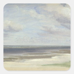 Adesivo Quadrado Uma praia no mar Báltico em Laboe, 1842