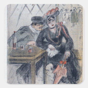 Adesivo Quadrado Uma prostituta e seu cliente