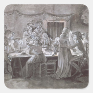 Adesivo Quadrado Uma Refeição De Casamento À Noite