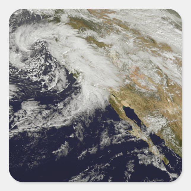 Adesivo Quadrado Uma série de fortes tempestades com ventos fortes  (Frente)