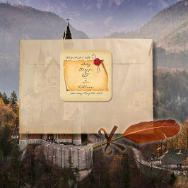 Adesivo Quadrado Uma Vez Em Um Tempo Medieval Cera De Rolagem