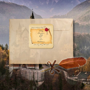 Adesivo Quadrado Uma Vez Em Um Tempo Medieval Cera De Rolagem