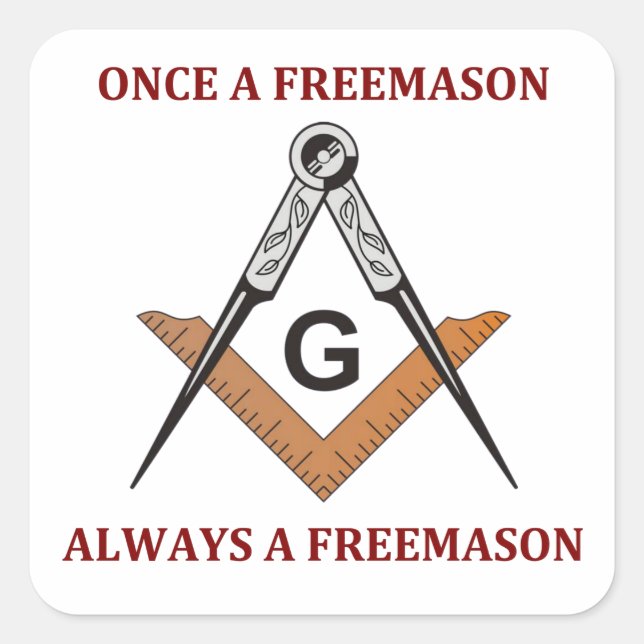 Adesivo Quadrado Uma Vez Por Freemason (Frente)