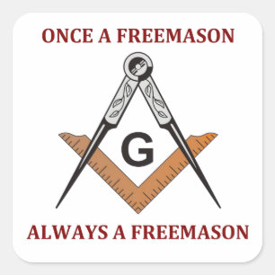 Adesivo Quadrado Uma vez um Freemason