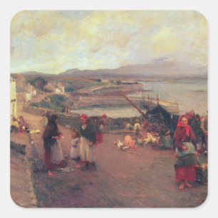 Adesivo Quadrado Uma vila de Connemara - a maneira ao porto, 1898