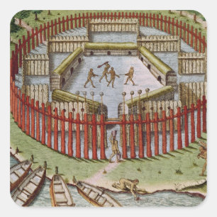 Adesivo Quadrado Uma vila indiana