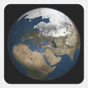Adesivo Quadrado Uma vista global sobre Europa e Escandinávia