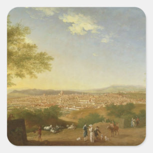 Adesivo Quadrado Uma vista panorâmica de Florença de Bellosguardo
