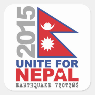 Adesivo Quadrado Una para o alivio do terremoto de Nepal