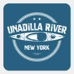Adesivo Quadrado Unadilla River New York Kayak