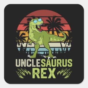 Adesivo Quadrado Unclesarurus Rex   Design de Dinossauro Legal