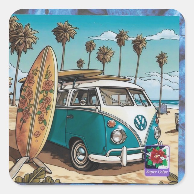 Adesivo Quadrado une voiture sur photo carré (Frente)