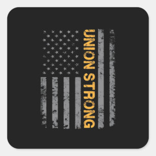 Adesivo Quadrado União Forte com a bandeira americana clássica