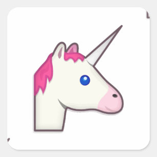 Adesivo Quadrado unicorn emoji