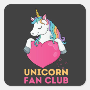 Adesivo Quadrado Unicorn Fan Club