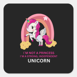 Adesivo Quadrado Unicorn Fan Club, amante do Unicorn, unicórnio eng