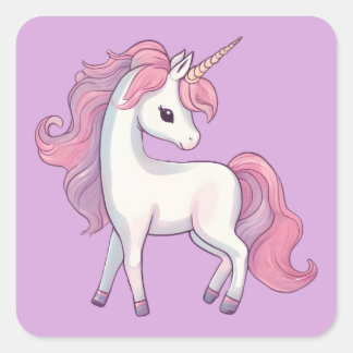Adesivo Quadrado Unicorn Padrões - Lilac