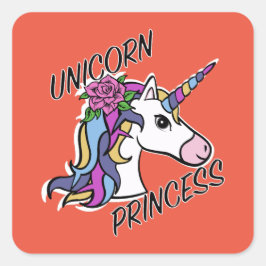 Adesivo Quadrado Unicorn Princess Design - Padrões