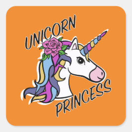Adesivo Quadrado Unicorn Princess Design - Padrões